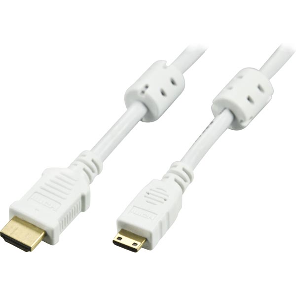 Deltaco HDMI - Mini HDMI 1.4 Cable, UltraHD, 1m, White